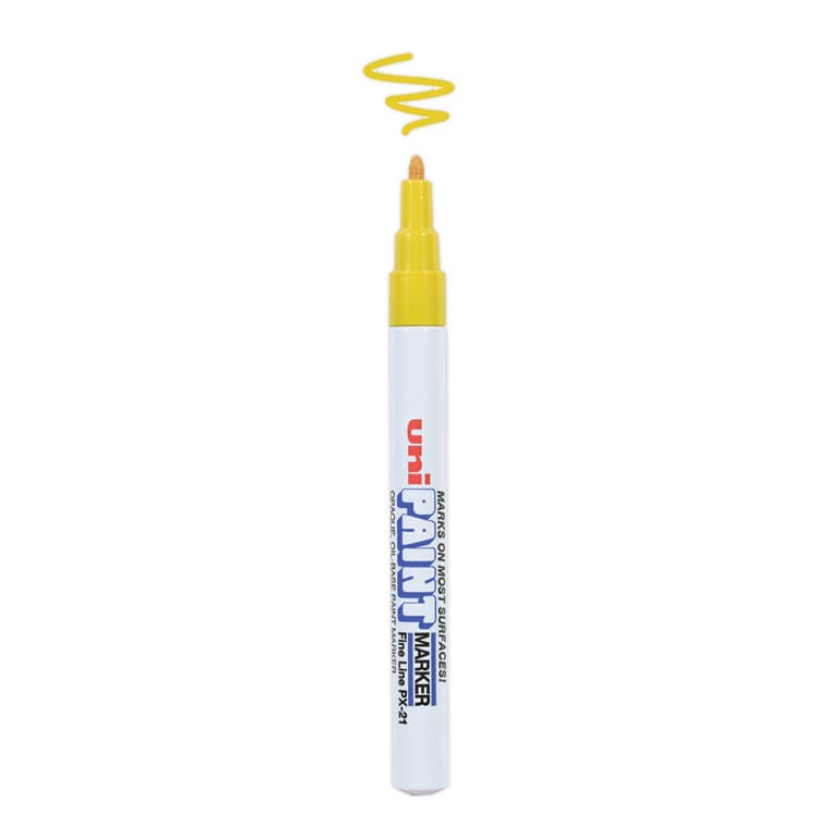 UNI Permanent Marker, Fine Bullet Tip, Yellow (UBC63705) thumbnail 4