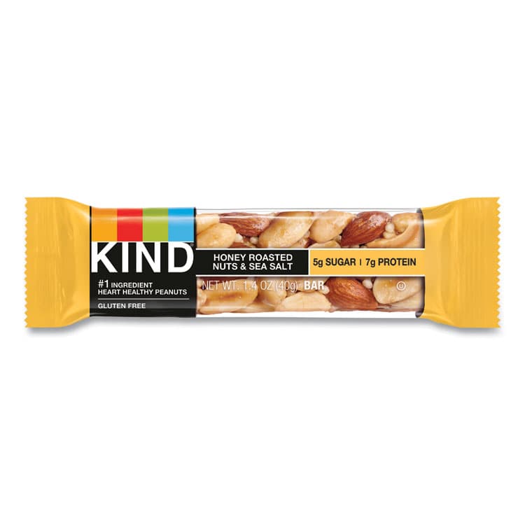 KIND LLC Nuts and Spices Bar, Honey Roasted Nuts/Sea Salt, 1.4 oz Bar, 12/Box (KND19990) thumbnail 2