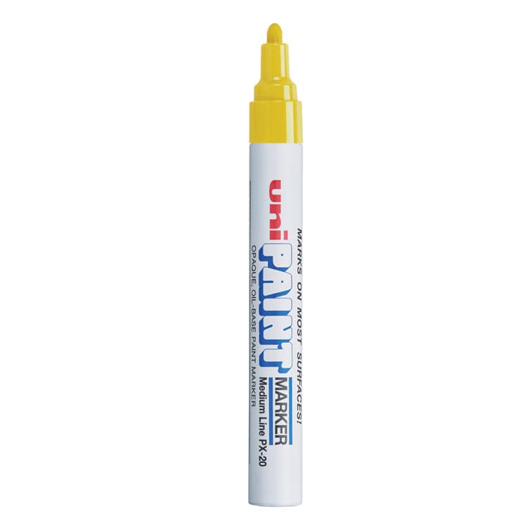 UNI Permanent Marker, Medium Bullet Tip, Yellow (UBC63605) thumbnail 3