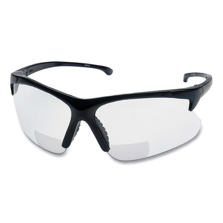 SMITH AND WESSON V60 30-06 Readers Safety Glasses, Black Half Frame, Clear Dual Lens, 6/Box (ANS19876)