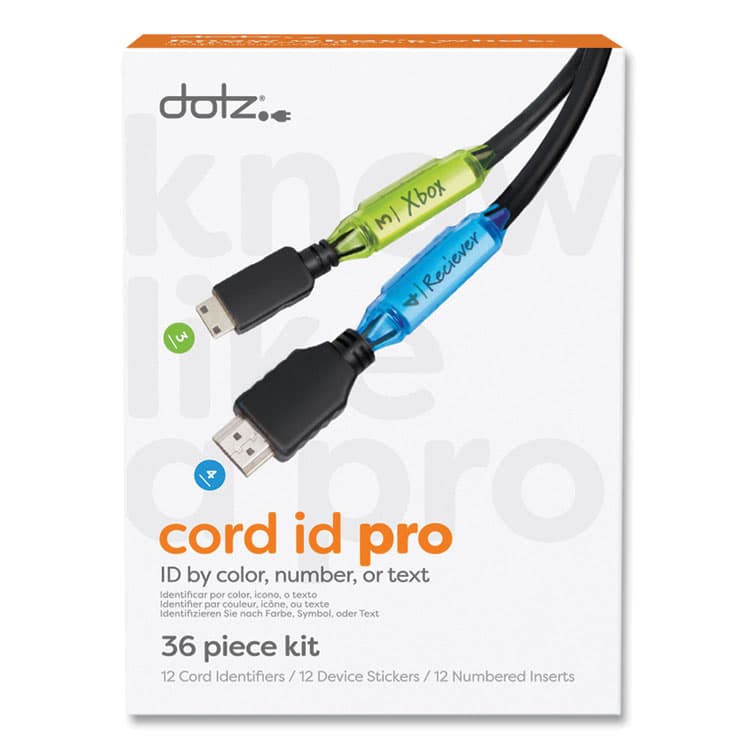 LEE PRODUCTS COMPANY Cord ID PRO, (12) Cable Identifiers, (12) Device Stickers, (12) Customizable Inserts (LEE21209)