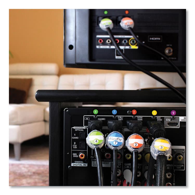 LEE PRODUCTS COMPANY Cord ID Kit, (12) Regular and (12) Jumbo-Sized Cord Identifiers, (72) Color-Coded Stickers, (36) Identifier Inserts (LEE21205) thumbnail 2