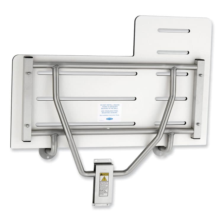 BOBRICK WASHROOM Reversible Folding Shower Seat, White/Stainless Steel (BOB5181) thumbnail 2