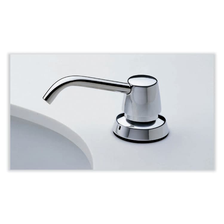 BOBRICK WASHROOM Manual Top-Fill Liquid Soap Dispenser, 4" Spout, 20 oz, 5.63 x 5.63 x 11.25, Chrome (BOB8221) thumbnail 3