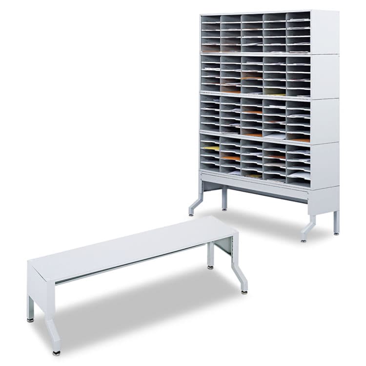 SAFCO PRODUCTS E-Z Sort Satellite Mail Station Base, 57.5 x 18.25 x 14 to 19, Gray (SAF7756GR) thumbnail 2