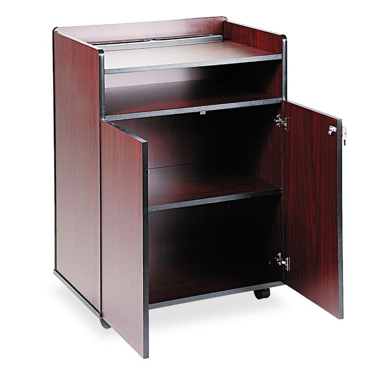 SAFCO PRODUCTS Executive Mobile Presentation Stand, 29.5 x 20.5 x 40.75, Mahogany (SAF8919MH)