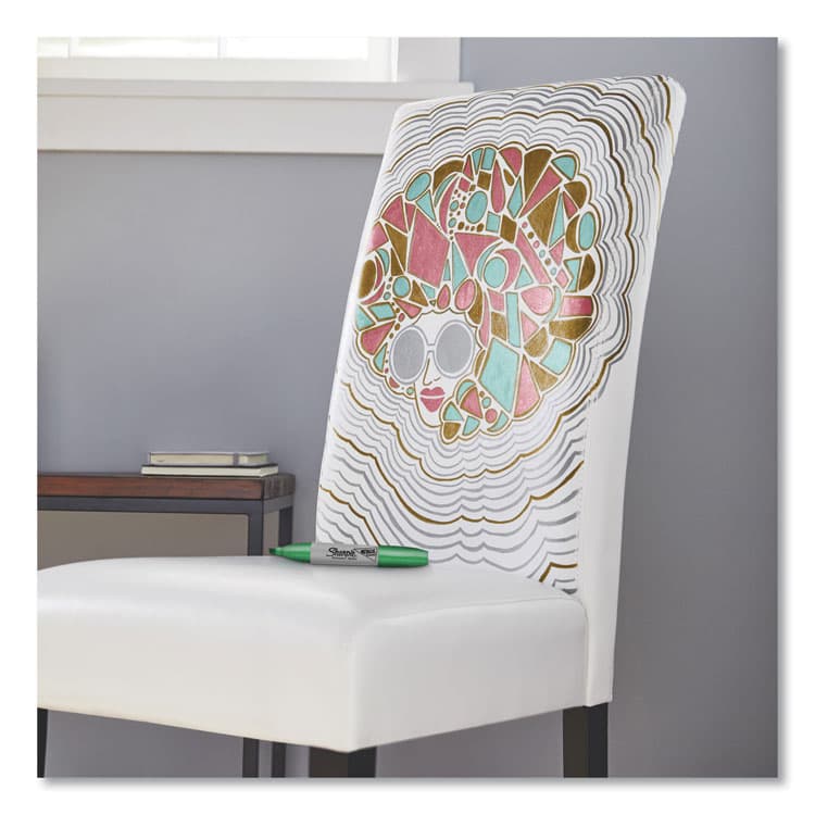 SANFORD Metallic Chisel Tip Permanent Marker, Medium Chisel Tip, Assorted, 6/Pack (SAN2089634) thumbnail 4