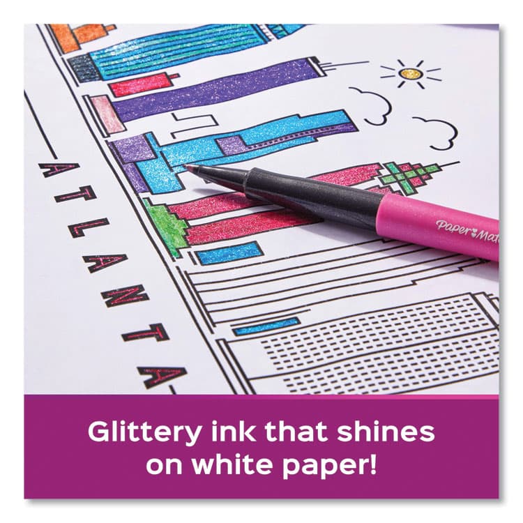 SANFORD Flair Metallic Porous Point Pen, Stick, Medium 0.7 mm, Assorted Ink and Barrel Colors, 16/Pack (PAP2129448) thumbnail 2