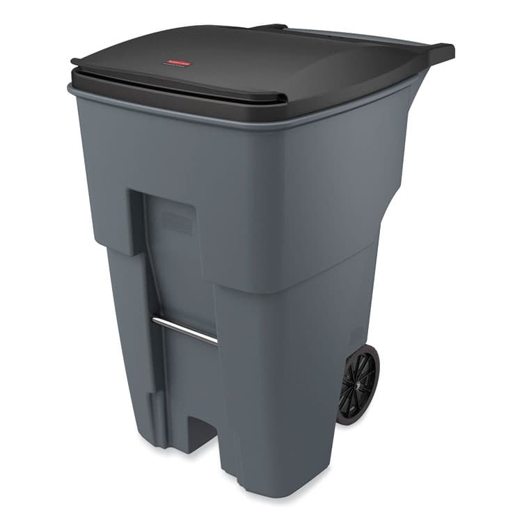 RUBBERMAID COMMERCIAL PROD. Brute Roll-Out Heavy-Duty Container, 95 gal, Polyethylene, Gray (RCP9W22GY) thumbnail 2
