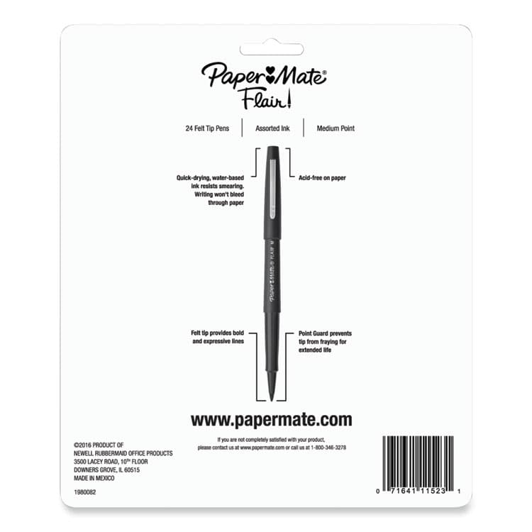 SANFORD Point Guard Flair Felt Tip Porous Point Pen, Stick, Medium 0.7 mm, Assorted Tropical Vacation Ink and Barrel Colors, 24/Pack (PAP1978998) thumbnail 4