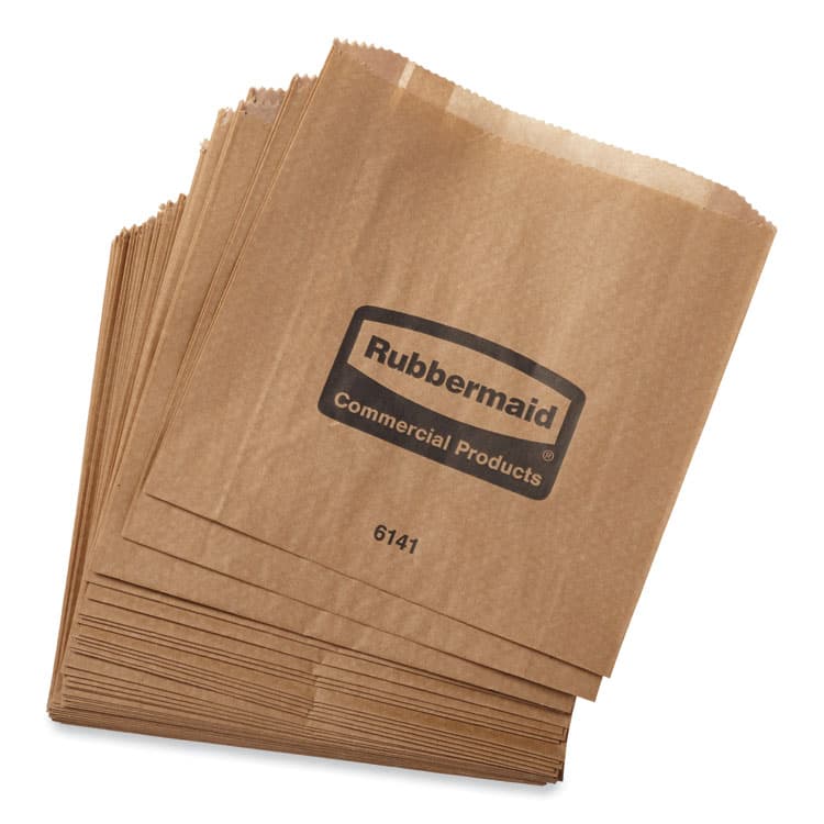 RUBBERMAID COMMERCIAL PROD. Waxed Napkin Receptacle Liners, 2.75" x 8.75" x 8.5", Brown, 250/Carton (RCP6141) thumbnail 2