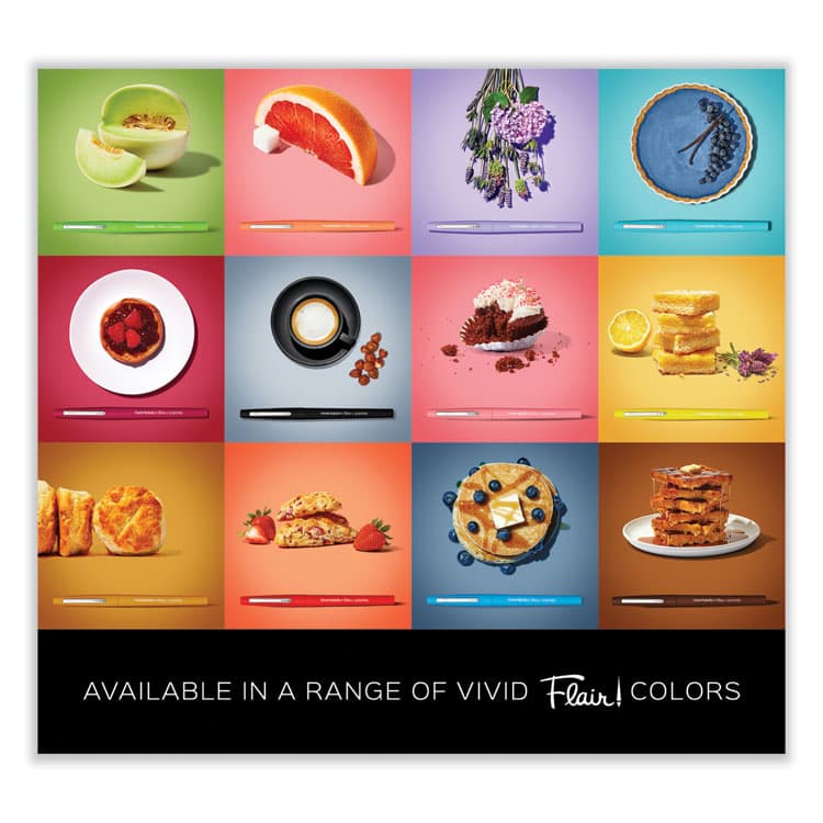 SANFORD Flair Scented Felt Tip Porous Point Pen, Stick, Medium 0.7 mm, Sunday Brunch Scents, Assorted Ink and Barrel Colors, 12/Pack (PAP2125359) thumbnail 2