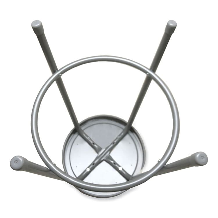 ALERA Industrial Metal Shop Stool, Backless, Supports Up to 300 lb, 24" Seat Height, Brown Seat, Gray Base (ALEIS6624G) thumbnail 3