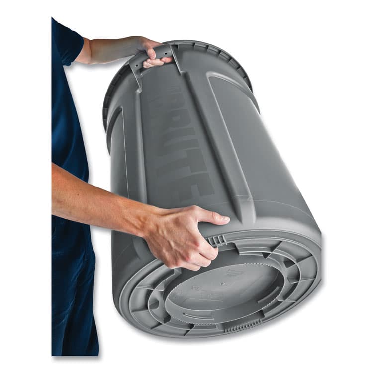 RUBBERMAID COMMERCIAL PROD. Vented Round Brute Container, 55 gal, Plastic, Gray (RCP265500GY) thumbnail 4