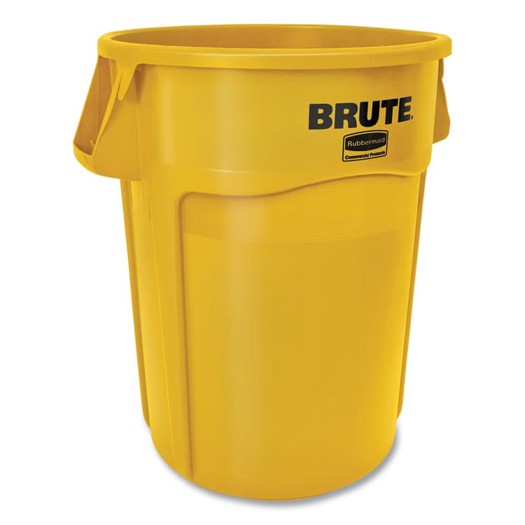 RUBBERMAID COMMERCIAL PROD. Vented Round Brute Container, 44 gal, Plastic, Yellow (RCP264360YEL) thumbnail 4