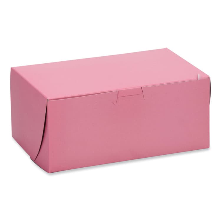 SOUTHERN CHAMPION TRAY Pink One-Piece Non-Window Bakery Box, 7 x 7 x 4, Pink, Paper, 250/Carton (SCH0821)