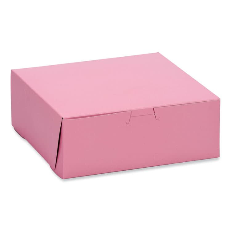 SOUTHERN CHAMPION TRAY Pink One-Piece Non-Window Bakery Box, 8 x 8 x 3, Pink, Paper, 250/Carton (SCH0837)