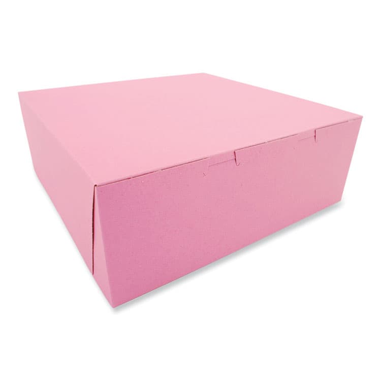 SOUTHERN CHAMPION TRAY Pink One-Piece Non-Window Bakery Box, 14 x 14 x 5, Pink, Paper, 50/Carton (SCH0891)