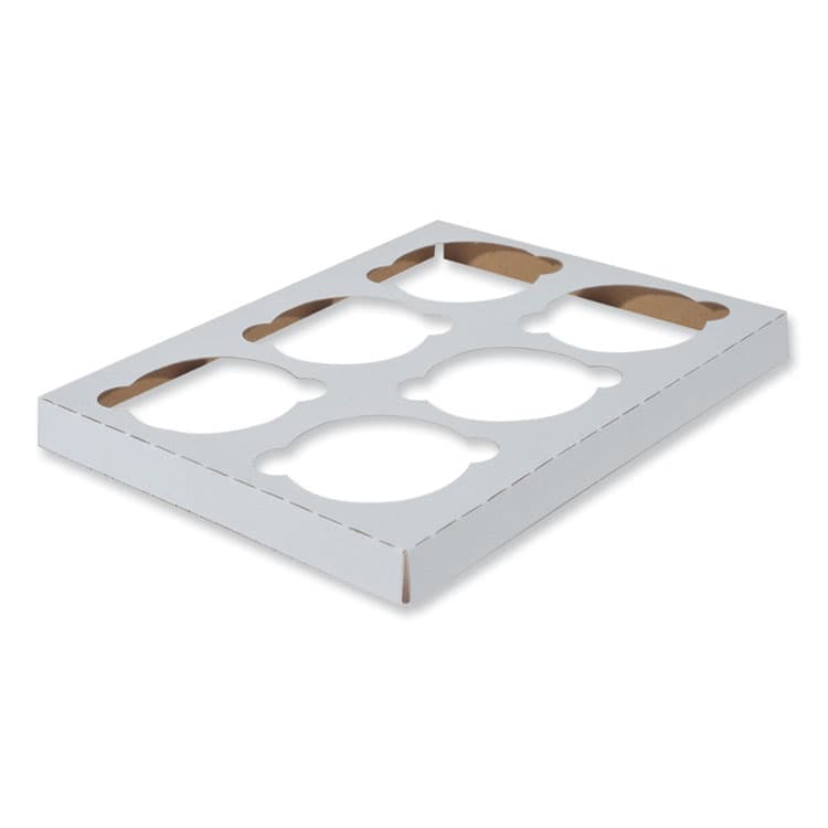 SOUTHERN CHAMPION TRAY Cupcake Holder Inserts, 6-Cupcake Holder, 8.87 x 6.87 x 0.75, White, Paper, 200/Carton (SCH1010)