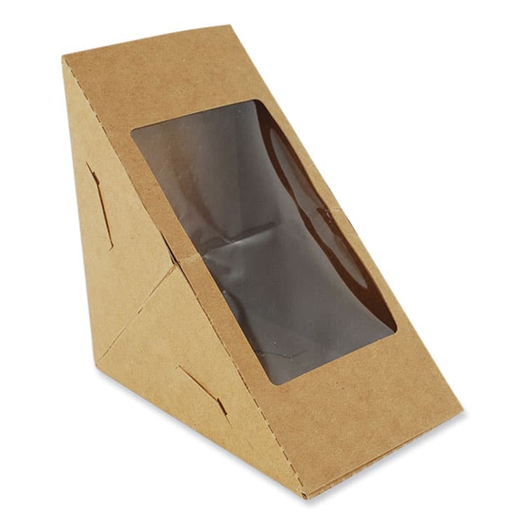 SOUTHERN CHAMPION TRAY Window Sandwich Wedge Box, 2.96 x 4.70, White, Paper, 300/Carton (SCH24103)