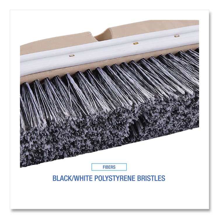 BOARDWALK Polystyrene Vehicle Brush with Vinyl Bumper, Black/White Polystyrene Bristles, 10" Brush (BWK8410) thumbnail 4