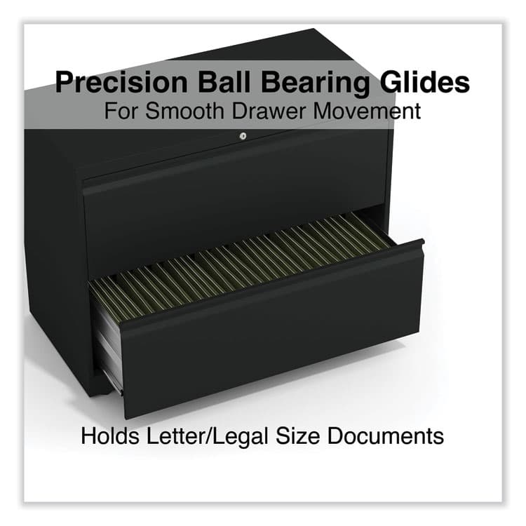 ALERA Lateral File, 2 Legal/Letter-Size File Drawers, Black, 36" x 18.63" x 28" (ALEHLF3629BL) thumbnail 3