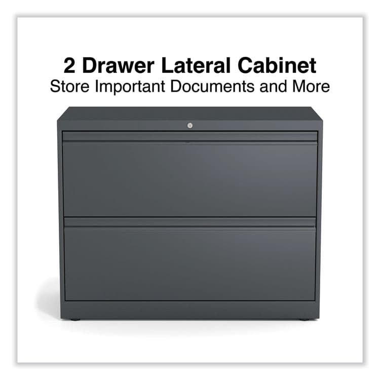 ALERA Lateral File, 2 Legal/Letter/A4/A5-Size File Drawers, Charcoal, 36" x 18.63" x 28" (ALEHLF3629CC) thumbnail 2