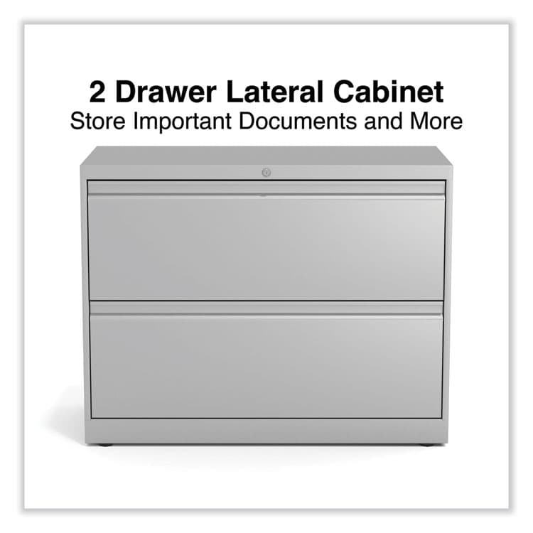 ALERA Lateral File, 2 Legal/Letter-Size File Drawers, Light Gray, 36" x 18.63" x 28" (ALEHLF3629LG) thumbnail 2
