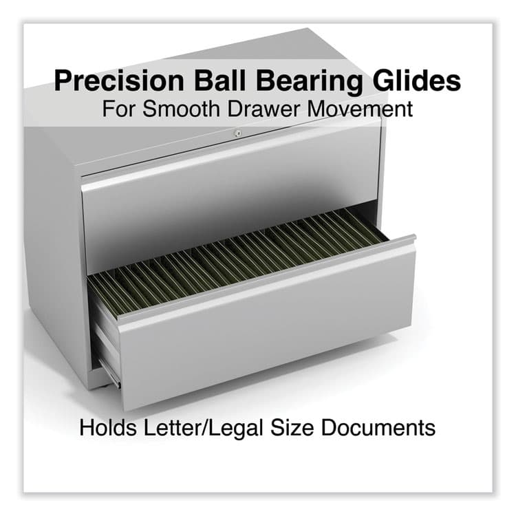 ALERA Lateral File, 2 Legal/Letter-Size File Drawers, Light Gray, 36" x 18.63" x 28" (ALEHLF3629LG) thumbnail 3