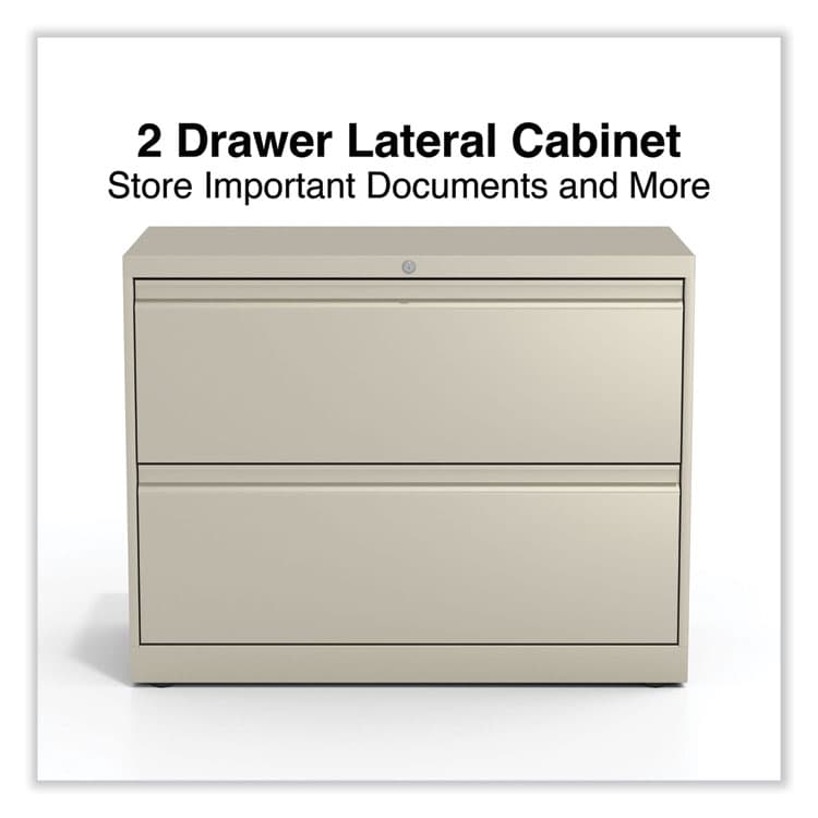 ALERA Lateral File, 2 Legal/Letter-Size File Drawers, Putty, 36" x 18.63" x 28" (ALEHLF3629PY) thumbnail 2