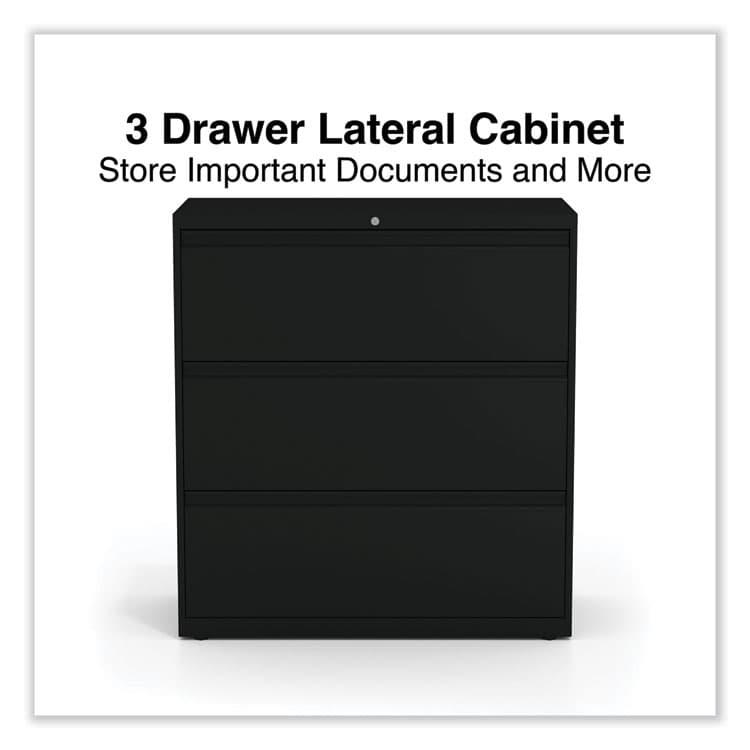 ALERA Lateral File, 3 Legal/Letter/A4/A5-Size File Drawers, Black, 36" x 18.63" x 40.25" (ALEHLF3641BL) thumbnail 2
