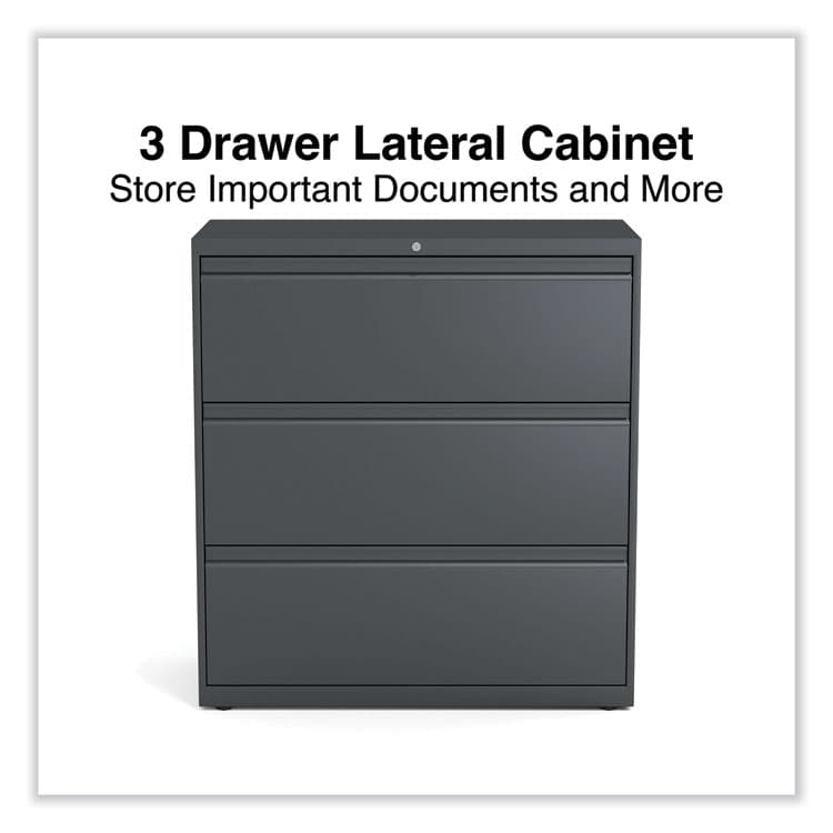 ALERA Lateral File, 3 Legal/Letter/A4/A5-Size File Drawers, Charcoal, 36" x 18.63" x 40.25" (ALEHLF3641CC) thumbnail 2
