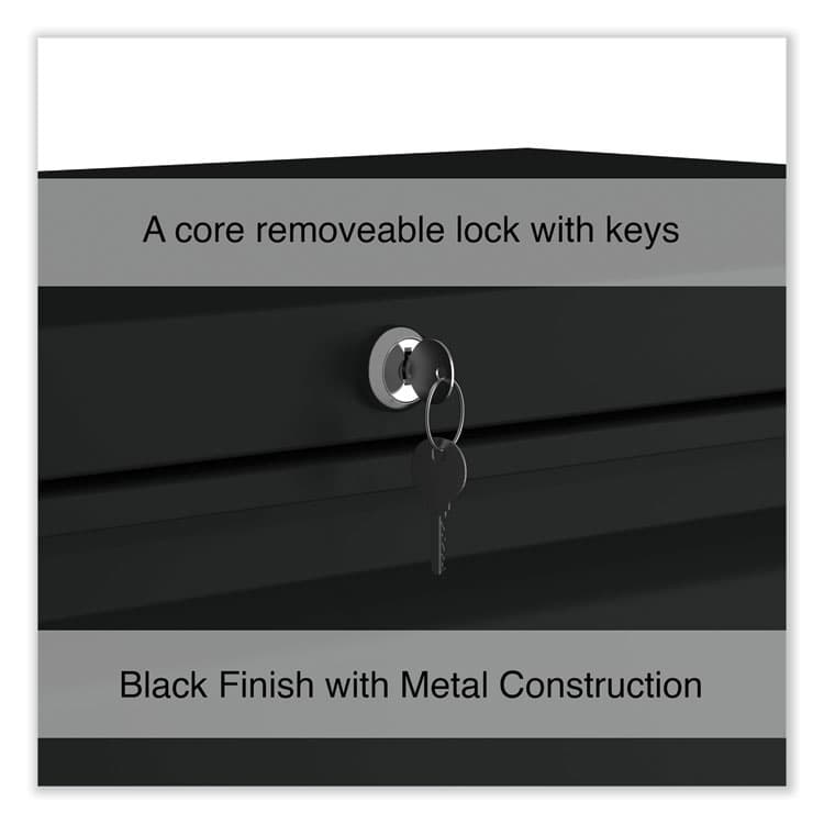 ALERA Lateral File, 4 Legal/Letter-Size File Drawers, Black, 36" x 18.63" x 52.5" (ALEHLF3654BL) thumbnail 4