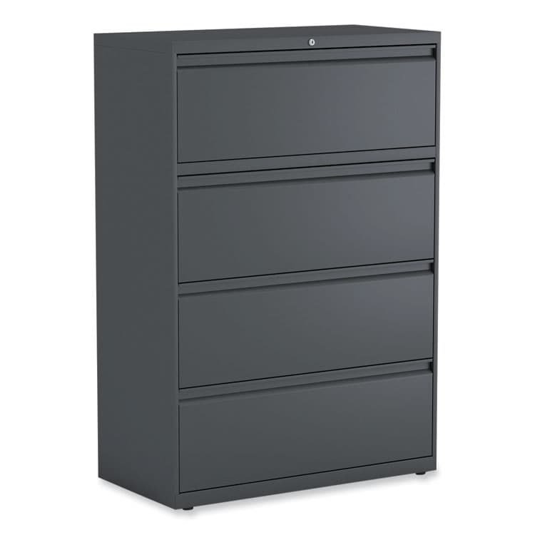 ALERA Lateral File, 4 Legal/Letter/A4/A5-Size File Drawers, Charcoal, 36" x 18.63" x 52.5" (ALEHLF3654CC)