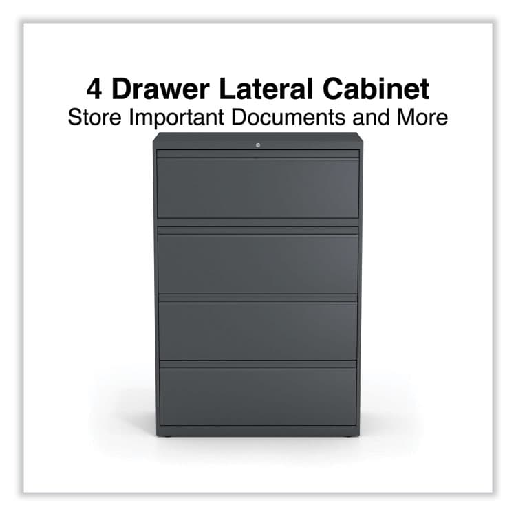 ALERA Lateral File, 4 Legal/Letter/A4/A5-Size File Drawers, Charcoal, 36" x 18.63" x 52.5" (ALEHLF3654CC) thumbnail 2
