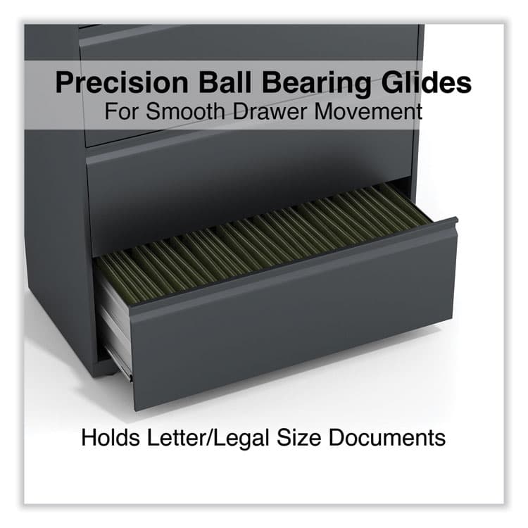 ALERA Lateral File, 4 Legal/Letter/A4/A5-Size File Drawers, Charcoal, 36" x 18.63" x 52.5" (ALEHLF3654CC) thumbnail 3