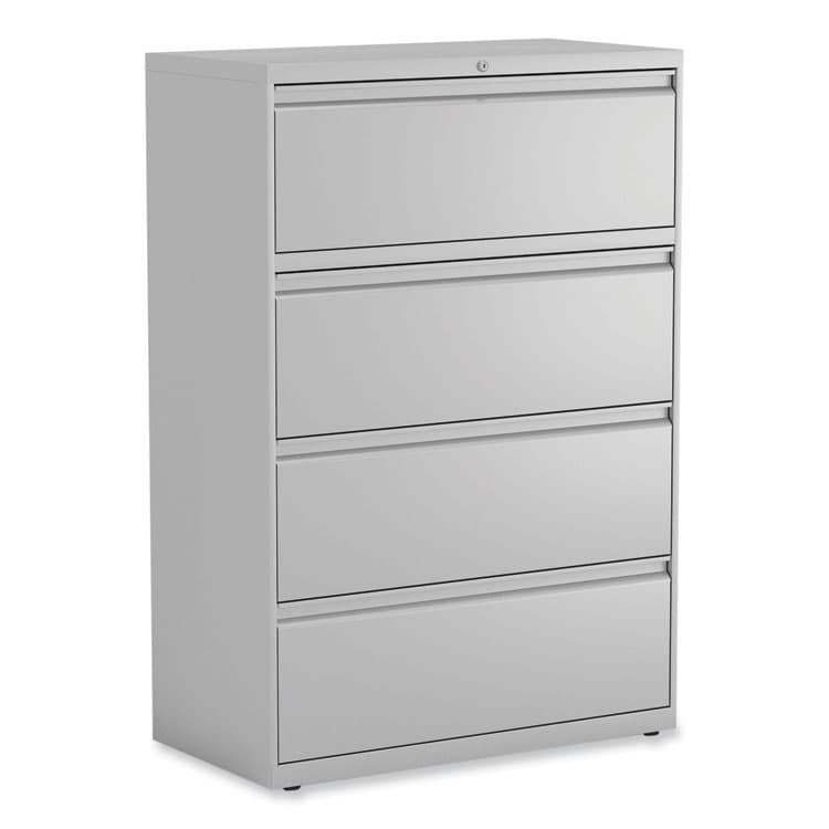 ALERA Lateral File, 4 Legal/Letter-Size File Drawers, Light Gray, 36" x 18.63" x 52.5" (ALEHLF3654LG)