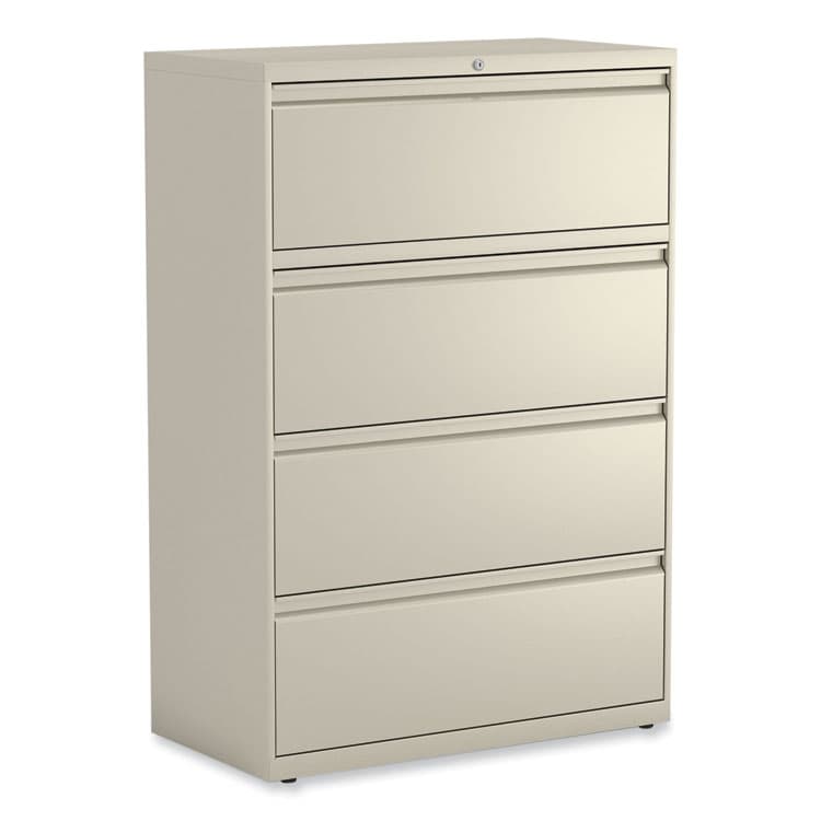 ALERA Lateral File, 4 Legal/Letter-Size File Drawers, Putty, 36" x 18.63" x 52.5" (ALEHLF3654PY)