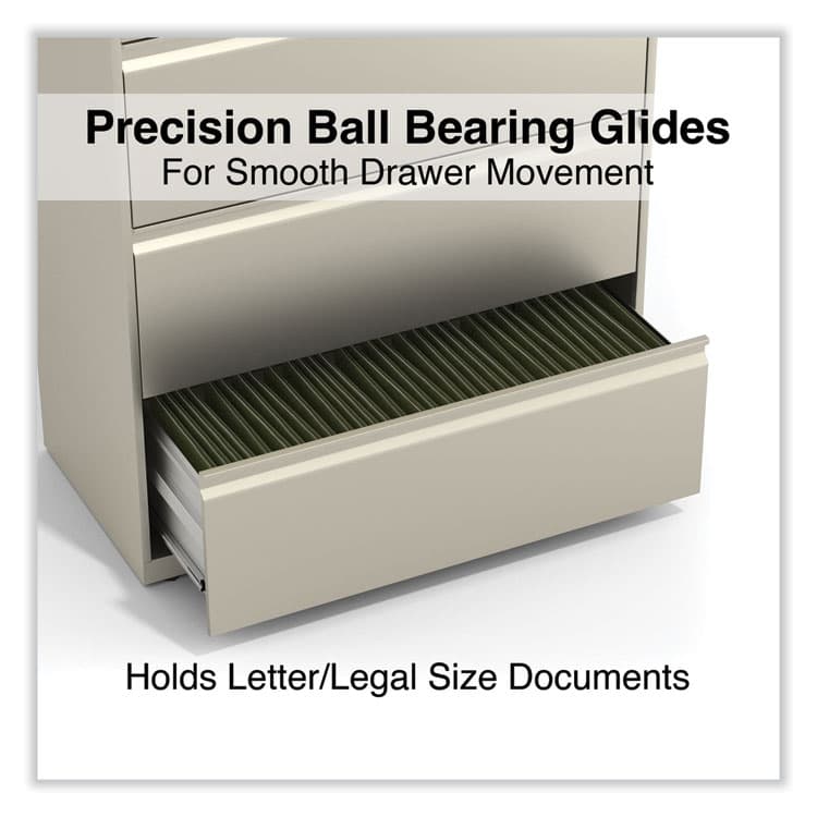 ALERA Lateral File, 4 Legal/Letter-Size File Drawers, Putty, 36" x 18.63" x 52.5" (ALEHLF3654PY) thumbnail 3