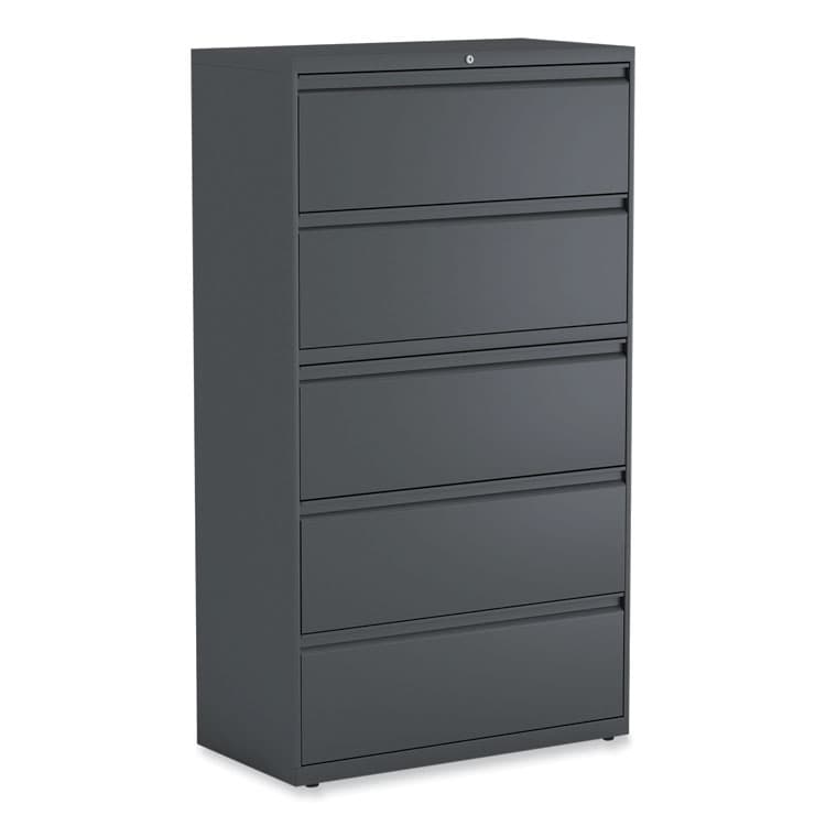 ALERA Lateral File, 5 Legal/Letter/A4/A5-Size File Drawers, Charcoal, 36" x 18.63" x 67.63" (ALEHLF3667CC)