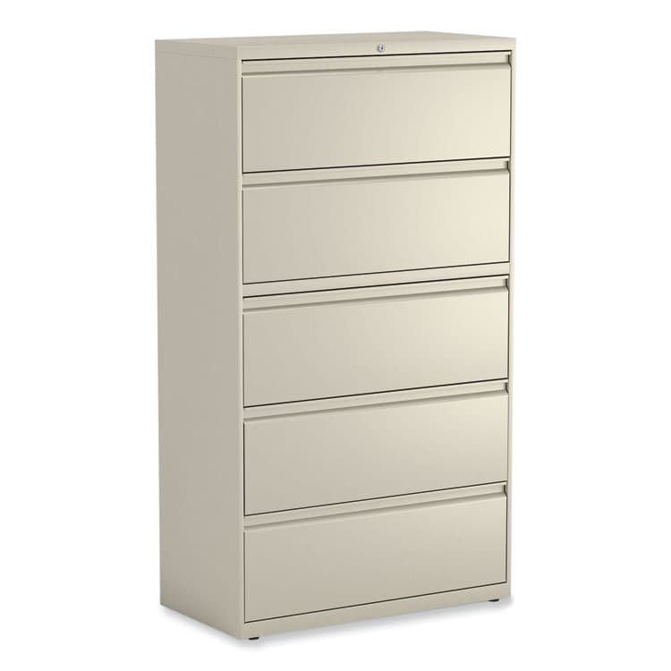 ALERA Lateral File, 5 Legal/Letter/A4/A5-Size File Drawers, Putty, 36" x 18.63" x 67.63" (ALEHLF3667PY)