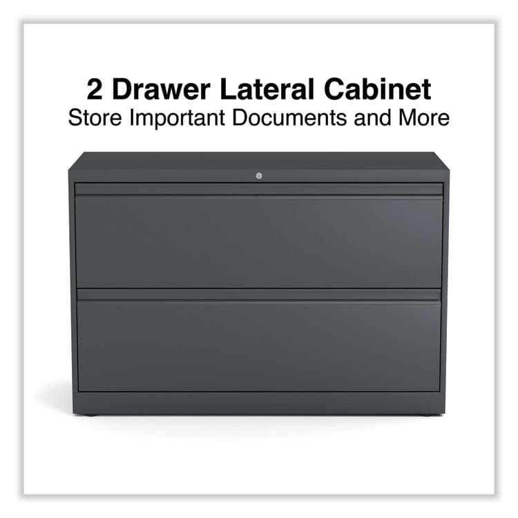 ALERA Lateral File, 2 Legal/Letter-Size File Drawers, Charcoal, 42" x 18.63" x 28" (ALEHLF4229CC) thumbnail 2