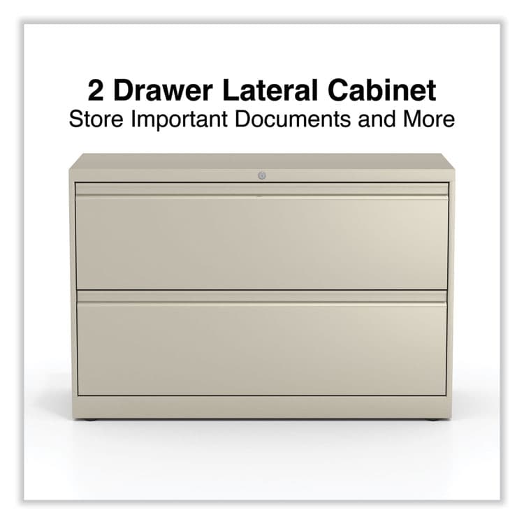 ALERA Lateral File, 2 Legal/Letter-Size File Drawers, Putty, 42" x 18.63" x 28" (ALEHLF4229PY) thumbnail 2