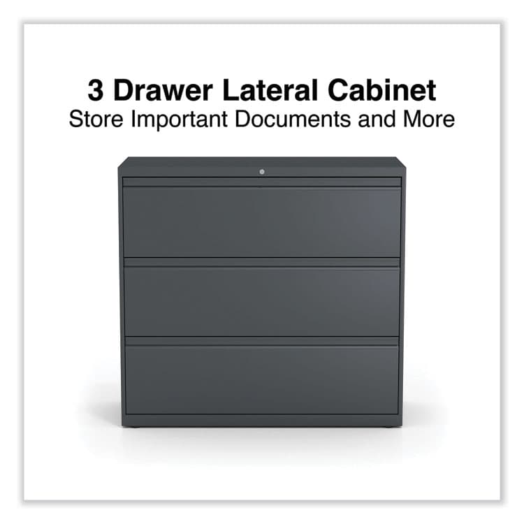 ALERA Lateral File, 3 Legal/Letter/A4/A5-Size File Drawers, Charcoal, 42" x 18.63" x 40.25" (ALEHLF4241CC) thumbnail 2