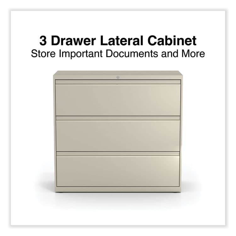 ALERA Lateral File, 3 Legal/Letter/A4/A5-Size File Drawers, Putty, 42" x 18.63" x 40.25" (ALEHLF4241PY) thumbnail 2