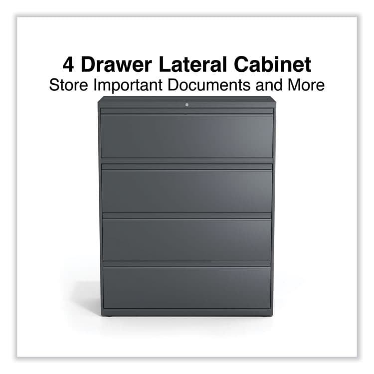 ALERA Lateral File, 4 Legal/Letter/A4/A5-Size File Drawers, Charcoal, 42" x 18.63" x 52.5" (ALEHLF4254CC) thumbnail 2