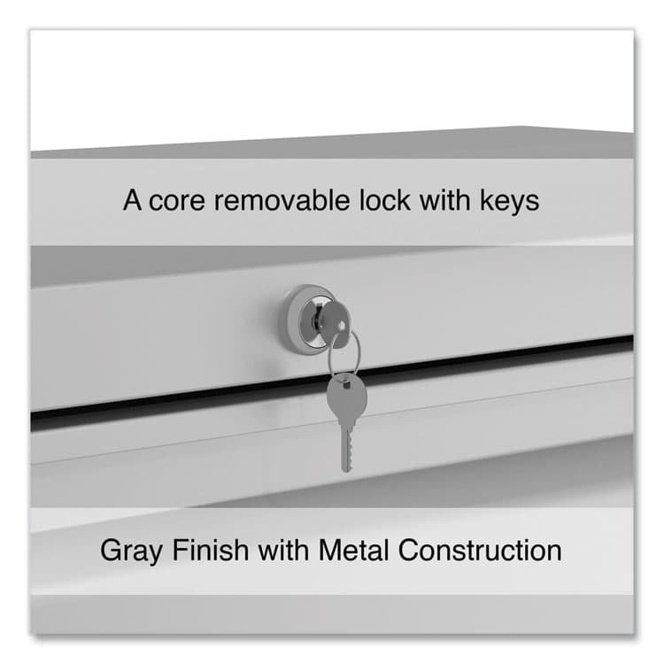 ALERA Lateral File, 5 Legal/Letter/A4/A5-Size File Drawers, 1 Roll-Out Posting Shelf, Light Gray, 42" x 18.63" x 67.63" (ALEHLF4267LG) thumbnail 4