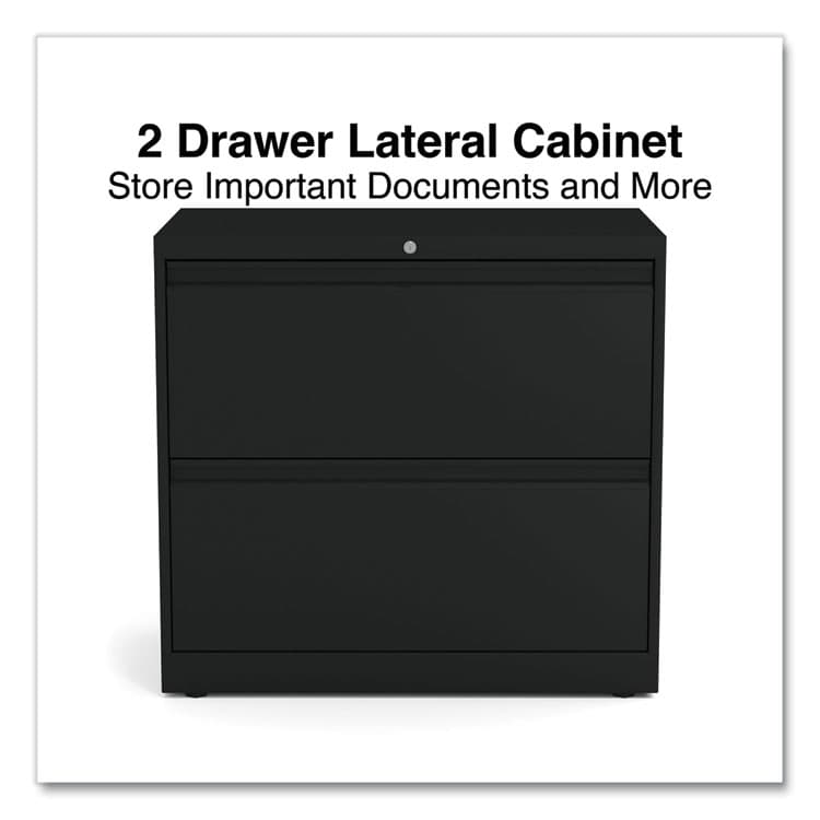 ALERA Lateral File, 2 Legal/Letter-Size File Drawers, Black, 30" x 18.63" x 28" (ALEHLF3029BL) thumbnail 2