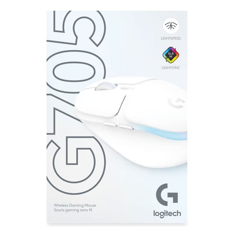 LOGITECH, . G705 Wireless Gaming Mouse, 2.4 GHz Frequency/33 ft Wireless Range, Right Hand Use, White (LOG910006365) thumbnail 3