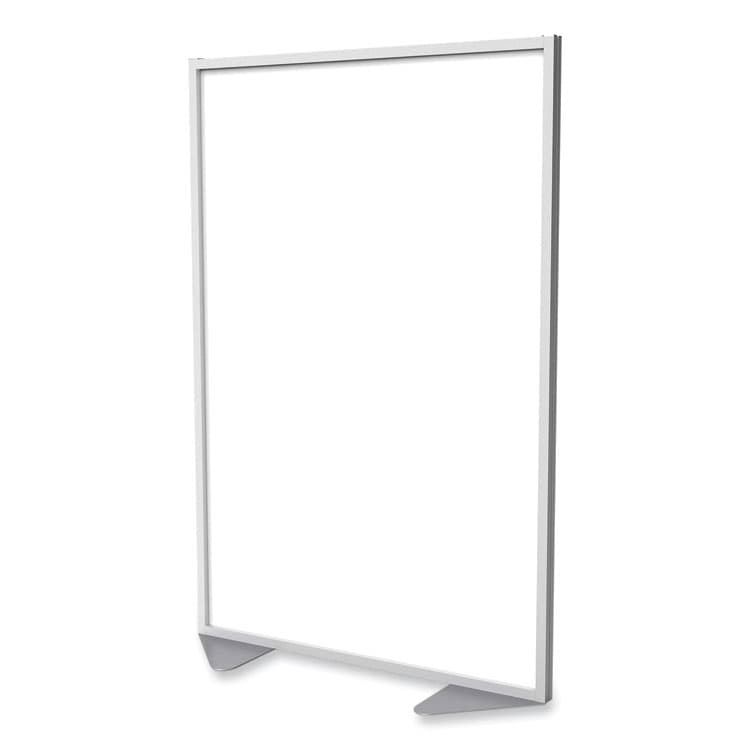 GHENT MANUFACTURING, Floor Partition with Aluminum Frame, 48.06 x 2.04 x 71.86, White (GHEMP724820)